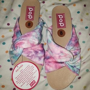 POP Tie Dye Pink Purple Blue Sandals